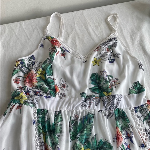 Torrid Sheer Floral Sun Dress with Crochet Spaghetti Straps & Trim - Picture 5 of 15